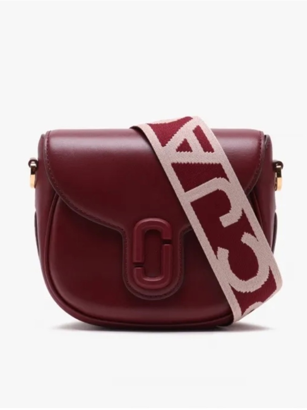 Marc Jacobs The Covered J Marc Saddle Bag in cherry maroon wine red - Picture 2 of 15